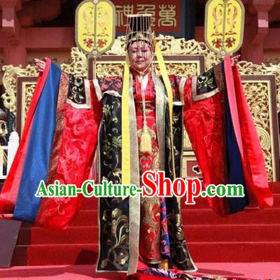 Ancient Chinese Tang Dynasty Empress Wu Zetian Hanfu Dress Female Emperor Replica Costume for Women
