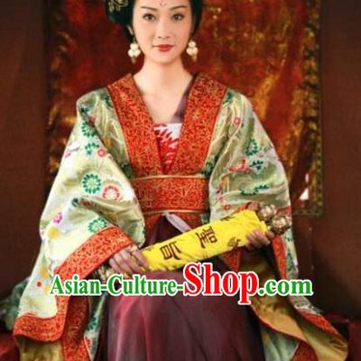 Ancient Chinese Tang Dynasty Imperial Concubine Embroidered Hanfu Dress Replica Costume for Women