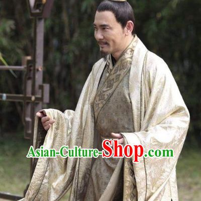 Chinese Ancient Tang Dynasty Emperor Li Zhi Embroidered Replica Costume for Men
