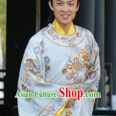 Chinese Ancient Tang Dynasty Crown Prince Li Xian Embroidered Replica Costume for Men