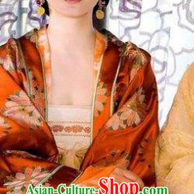 Ancient Chinese Tang Dynasty Kingdom Han Queen Consort Embroidered Hanfu Dress Replica Costume for Women