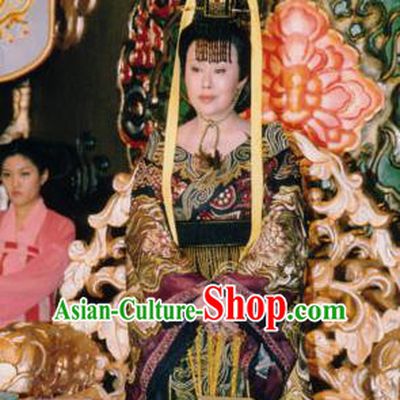 Chinese Tang Dynasty Queen Regnant Embroidered Hanfu Dress Ancient Empress Wu Zetian Replica Costume for Women