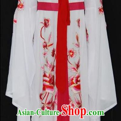 Traditional Chinese Beijing Opera Diva Red Dress Peking Opera Nobility Lady Embroidered Costume