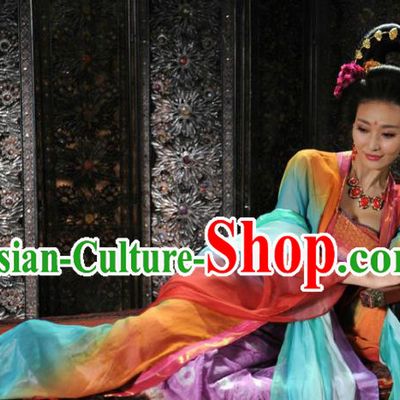 Chinese Ancient Tang Dynasty Courtesan Dance Dress Geisha Replica Costume for Women