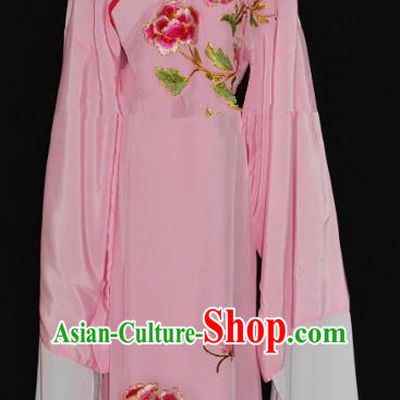 Traditional Chinese Beijing Opera Embroidery Peony Pink Costume Peking Opera Niche Clothing for Adults
