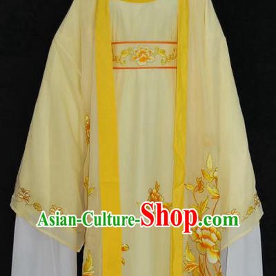 Traditional Chinese Beijing Opera Scholar Yellow Robe Costume Peking Opera Niche Clothing for Adults
