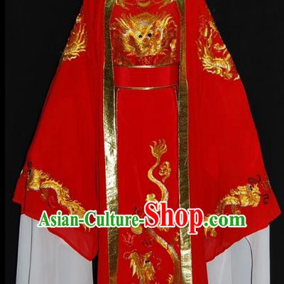 Traditional Chinese Beijing Opera Prince Red Robe Costume Peking Opera Young Men Clothing for Adults