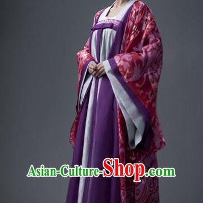 Traditional Chinese Tang Dynasty Imperial Consort Li Embroidered Hanfu Dress Replica Costume for Women