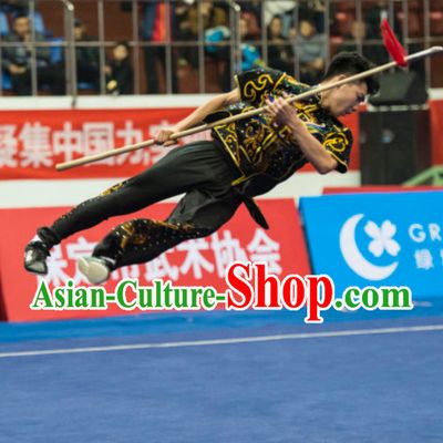Top Male Southern Stick Kung Fu Suit Kung Fu Uniform Chinese Jacket Taiji Clothes Dress Dresses Kung Fu Clothing Embroidered Tai Chi Suits Custom Kung Fu Embroidery Uniforms