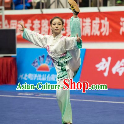 Top Female Gong Fu Uniforms Kung Fu Suit Kung Fu Uniform Chinese Jacket Taiji Clothes Dress Dresses Kung Fu Clothing Embroidered Tai Chi Suits Custom Kung Fu Embroidery Uniforms
