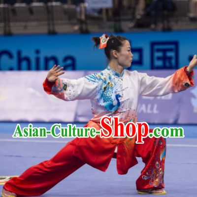 Supreme Female Taiji Quan Uniforms Kung Fu Suit Kung Fu Uniform Chinese Jacket Taiji Clothes Dress Dresses Kung Fu Clothing Embroidered Tai Chi Suits Custom Kung Fu Embroidery Uniforms