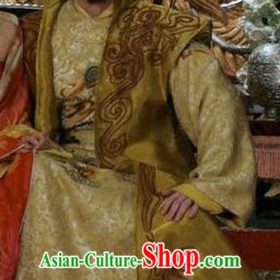 Chinese Ancient Xuanzong Emperor of Tang Dynasty Li Longji Embroidered Replica Costume for Men