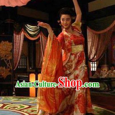 Ancient Chinese Tang Dynasty Consort Yang Embroidered Dance Dress Palace Lady Replica Costume for Women