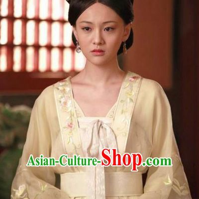 Ancient Chinese Tang Dynasty Princess Tai Ping Embroidered Dress Replica Costume for Women