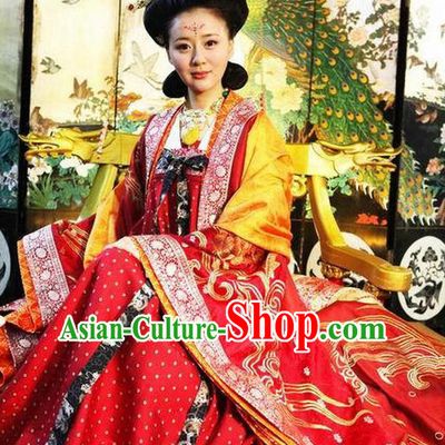Chinese Tang Dynasty Palace Queen Historical Costume Ancient Empress Wang Replica Costume for Women