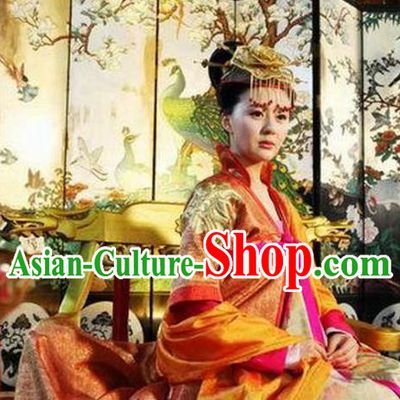 Chinese Tang Dynasty Historical Costume Ancient Empress Wang of Li Zhi Replica Costume for Women