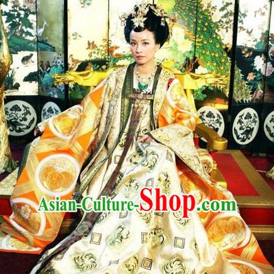 Chinese Tang Dynasty Imperial Consort Historical Costume Ancient Queen Wu Meiniang Replica Costume for Women