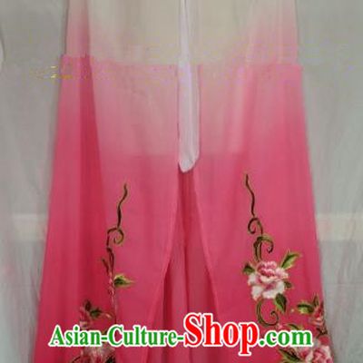 Traditional Chinese Beijing Opera Rosy Embroidered Cloak Professional Peking Opera Diva Clothing