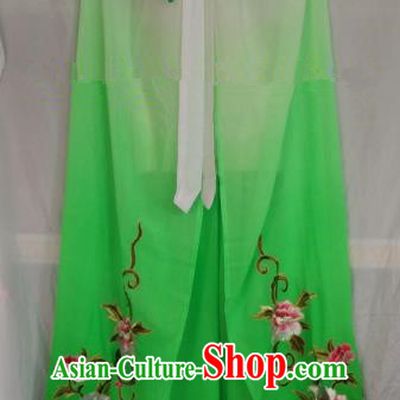 Traditional Chinese Beijing Opera Green Embroidered Cloak Professional Peking Opera Diva Clothing