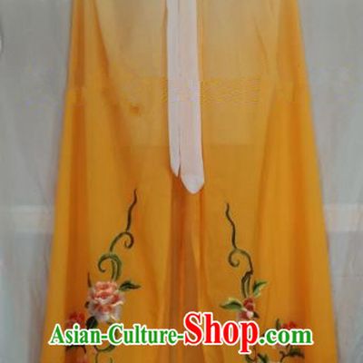 Traditional Chinese Beijing Opera Yellow Embroidered Cloak Professional Peking Opera Diva Clothing
