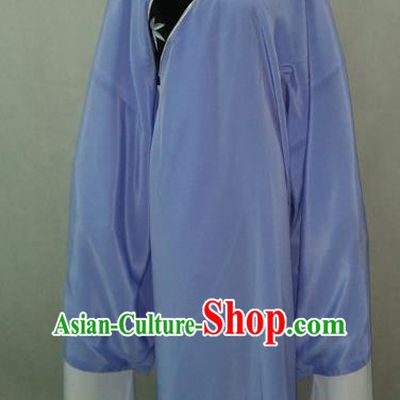 Top Grade Chinese Beijing Opera Young Men Costume Peking Opera Niche Embroidery Bamboo Leaf Blue Robe for Adults
