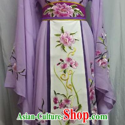 Top Grade Chinese Beijing Opera Actress Princess Embroidered Purple Dress China Peking Opera Diva Costume