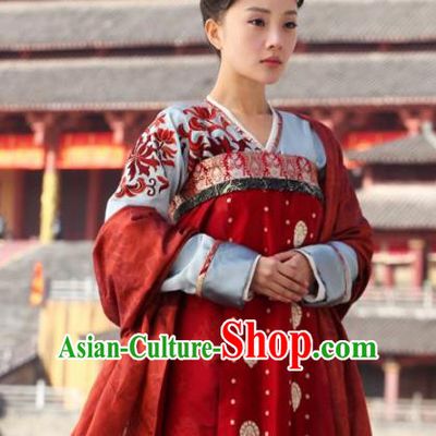 Chinese Ancient Tang Dynasty Princess Chuyun Hanfu Dress Historical Costume for Women