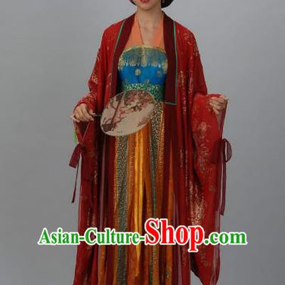 Chinese Ancient Tang Dynasty Imperial Consort Qin of Li Xian Hanfu Dress Historical Costume for Women