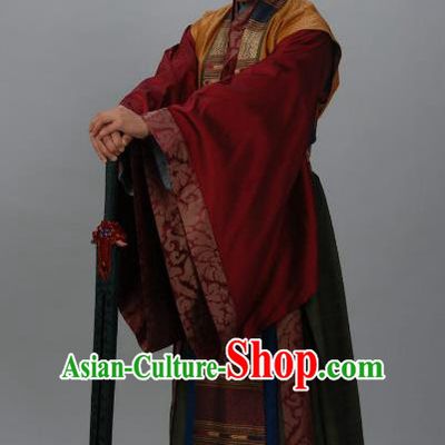 Chinese Ancient Tang Dynasty Nobility Childe Minister Wu Yanming Replica Costume for Men