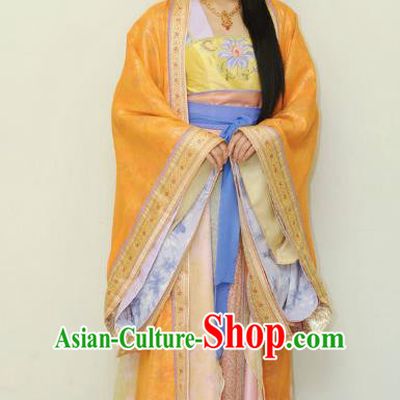 Chinese Ancient Tang Dynasty Nobility Lady Dance Embroidered Hanfu Dress Historical Costume for Women