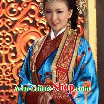 Chinese Ancient Tang Dynasty Empress Embroidered Dress Historical Costume for Women