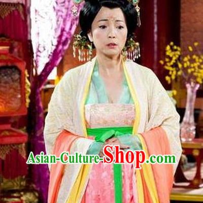 Chinese Ancient Tang Dynasty Princess Royal Ning Embroidered Dress Historical Costume for Women
