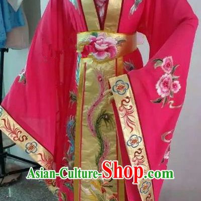 Top Grade Chinese Beijing Opera Diva Rosy Dress China Peking Opera Empress Embroidered Costume