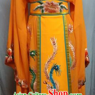 Top Grade Chinese Beijing Opera Diva Water Sleeve Orange Dress China Peking Opera Empress Embroidered Costume
