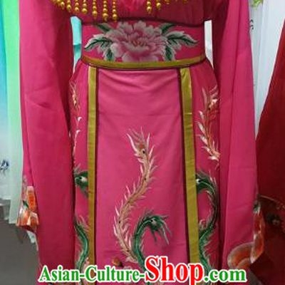 Top Grade Chinese Beijing Opera Diva Water Sleeve Rosy Dress China Peking Opera Empress Embroidered Costume