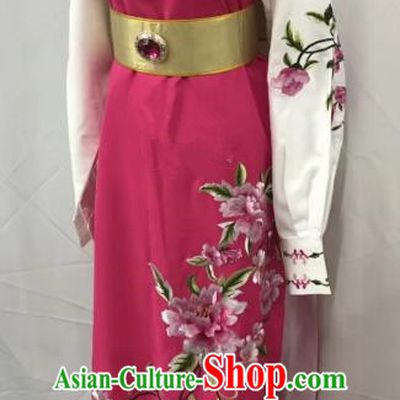 Chinese Beijing Opera Scholar Jia Baoyu Costume Peking Opera Niche Rosy Embroidery Robe for Adults