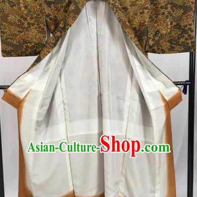 Japanese Ancient Male Ginger Kimono Costume Traditional Wafuku Hakama Yukata Robe for Men