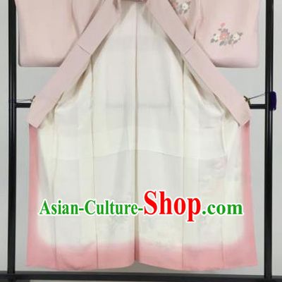 Japan Traditional Pink Kimono Furisode Kimono Ancient Yukata Dress Formal Costume for Women