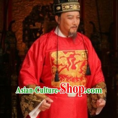 Ming Dynasty Official Zhang Juzheng Costumes and Hat Complete Set