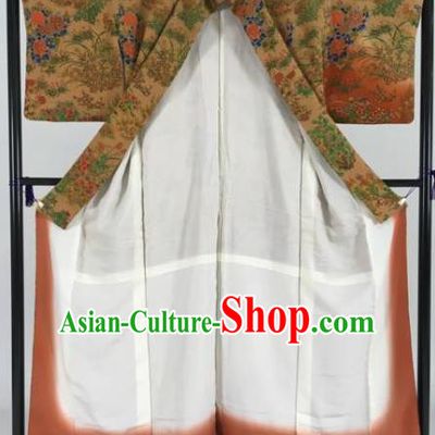 Japanese Male Costume Ancient Palace Kimono Traditional Printing Silk Wafuku Hakama Yukata Robe for Men