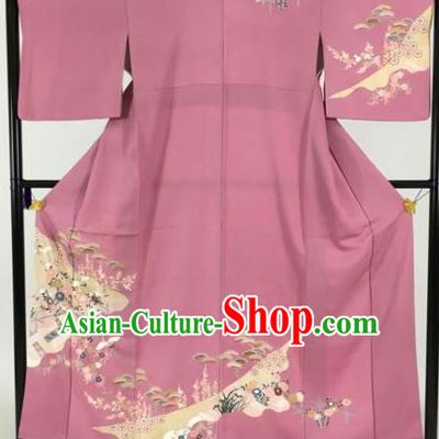 Japan Traditional Kimonos Geisha Furisode Kimono Ancient Yukata Dress Formal Costume for Women