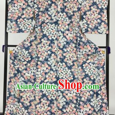 Japanese Mikado Costume Ancient Palace Navy Kimono Traditional Wafuku Hakama Yukata Robe for Men