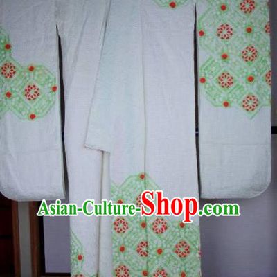 Ancient Japanese Geisha Printing Furisode Kimonos Traditional Female Yukata Dress Formal Costume for Women