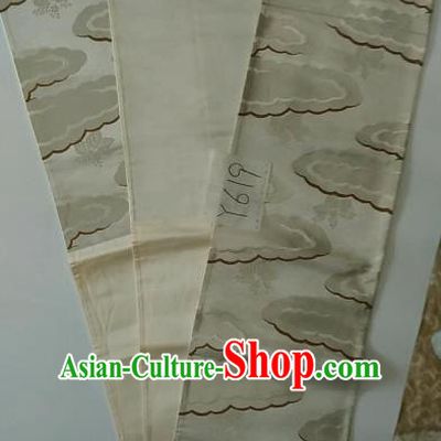 Japanese Traditional Kimono Yukata Embroidered White Belts Brocade Waistband for Women