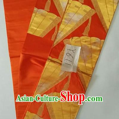 Japanese Traditional Kimono Yukata Embroidered Red Belts Brocade Waistband for Women