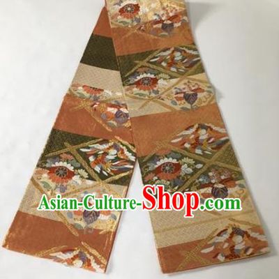 Japanese Traditional Brocade Embroidered Waistband Kimono Yukata Dress Belts for Women