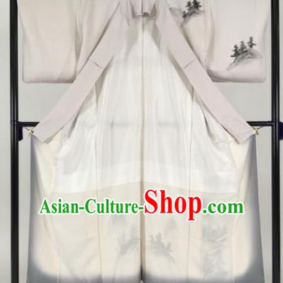Japanese Samurai Palace Ink Painting Kimonos Traditional Wafuku Hakama Yukata Robe Costume for Men