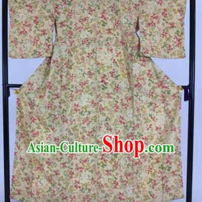 Japan Traditional Printing Flowers Kimonos Furisode Kimono Ancient Yukata Dress Formal Costume for Women