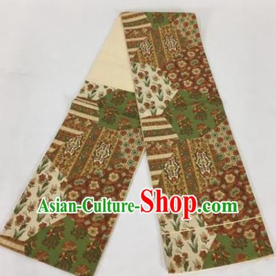 Japan Ancient Geisha Kimonos Brocade Belt Brown Belts Traditional Yukata Waistband for Women