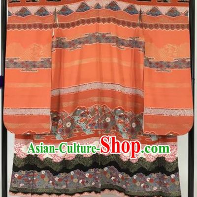 Japan Traditional Wedding Kimonos Empress Palace Furisode Kimono Ancient Yukata Dress Formal Costume for Women
